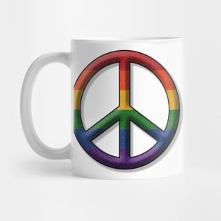 Peace Pride design in LGBT Rainbow pride flag colors Mug